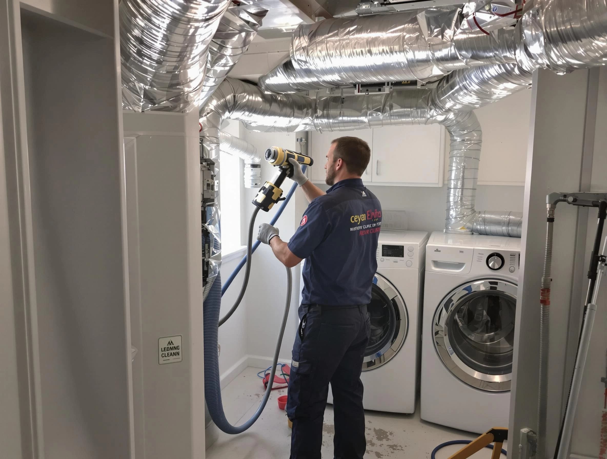 Manchester Dryer Vent Cleaning specialist using advanced equipment for thorough duct cleaning in Manchester