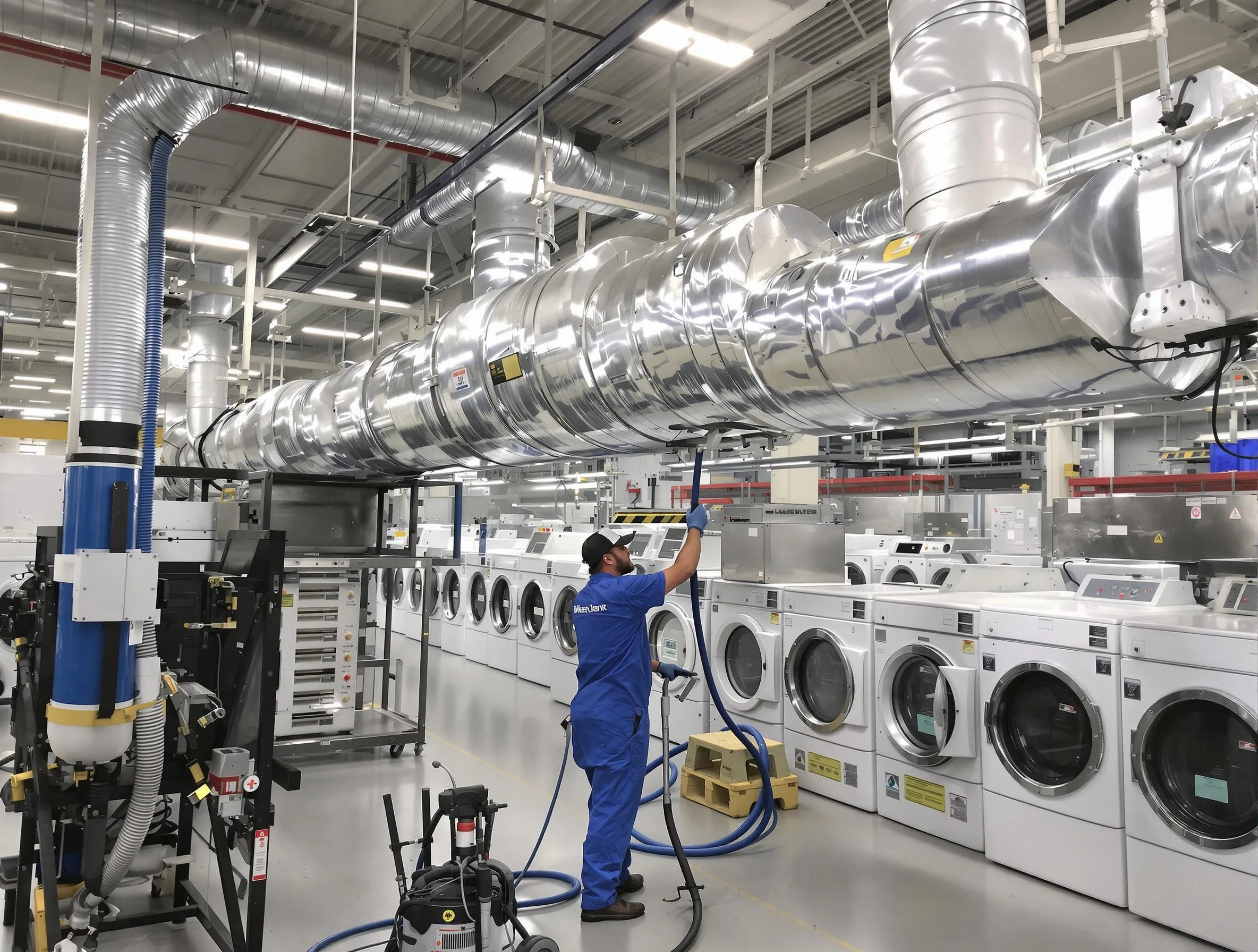 Manchester Dryer Vent Cleaning team performing heavy-duty industrial dryer vent cleaning in Manchester