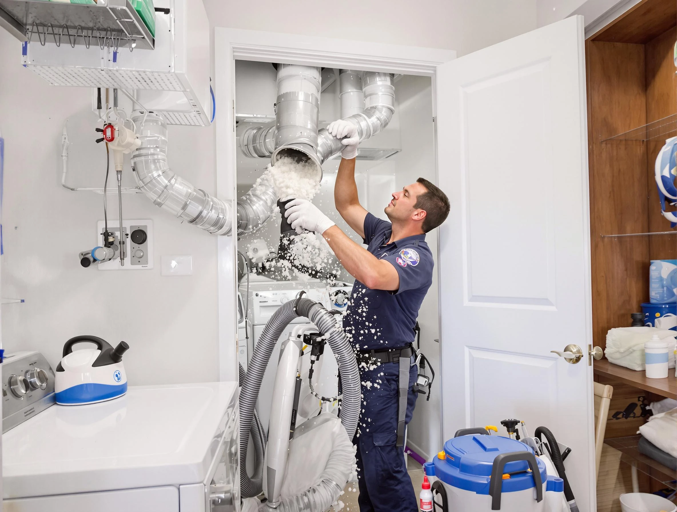 Manchester Dryer Vent Cleaning technician delivering thorough residential dryer vent cleaning service in Manchester